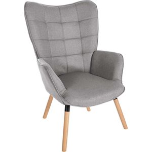 CLP Relaxstoel Garding I Comfortabele gestoffeerde stoel met stoffen bekleding, kleur: grijs