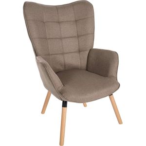 CLP Relaxstoel Garding I Comfortabele gestoffeerde stoel met stoffen bekleding, kleur: taupe