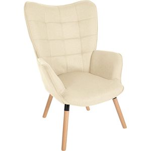 CLP Relaxstoel Garding I Comfortabele gestoffeerde stoel met stoffen bekleding, kleur: crème