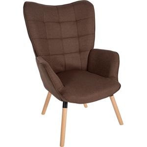 CLP Relaxstoel Garding I Comfortabele gestoffeerde stoel met stoffen bekleding, kleur: bruin