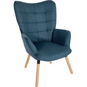 CLP Garding Fauteuil - Met armleuning - Volwassen - Stof - blauw