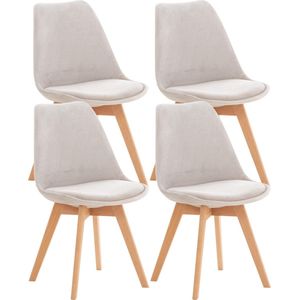 CLP Set van 4 eetkamerstoelen Linares velvet licht grijs - 316870