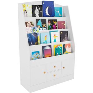 CLP Luray Boekenkast - Boekenrek - Kind - Met deuren - wit