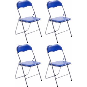 CLP Felix Set van 4 klapstoelen blauw/zilver