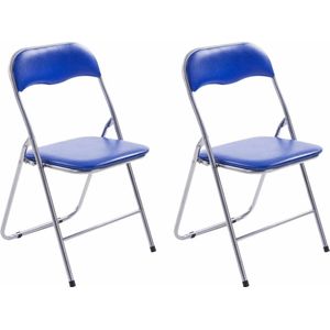 CLP Set van 2 klapstoelen Felix blauw/zilver - 317978