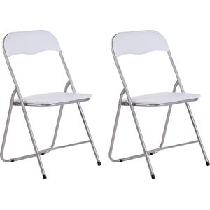 CLP Set van 2 klapstoelen Felix wit/zilver - 317980