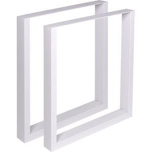 CLP Velden 2x Tafelpoten - Metaal - Vierkant - wit 70 cm
