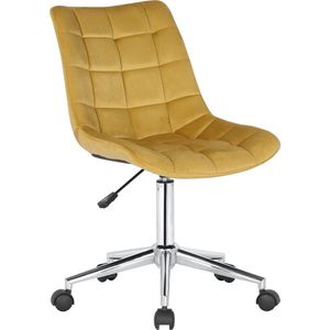 CLP Medford Bureaustoel - Ergonomisch - Zonder armleuningen - Voor volwassenen - Velvet - Fluweel - geel