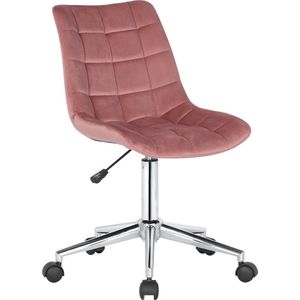 CLP Medford Bureaustoel - Ergonomisch - Zonder armleuningen - Voor volwassenen - Velvet - Fluweel - roze