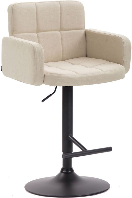 Barhocker Los Angeles Stoff creme schwarz