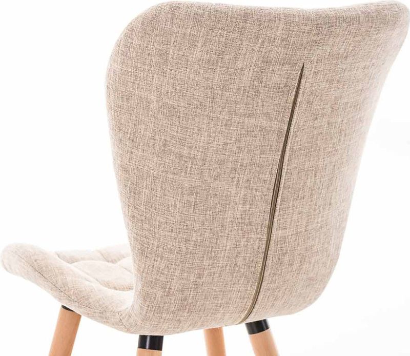 CLP Elda Set van 4 Eetkamerstoelen - Stof creme
