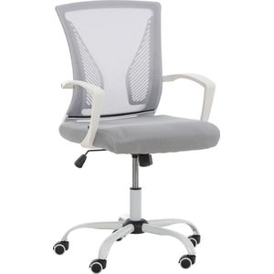 CLP Tracy Bureaustoel - Voor volwassenen - Met armleuningen - Ergonomische - licht grijs wit