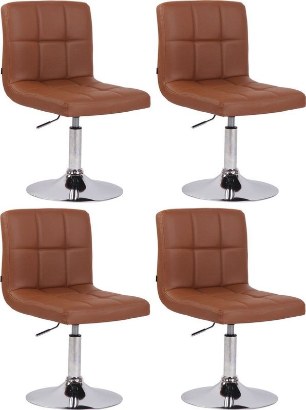 4er Set Lounger Palma V2 Kunstleder hellbraun