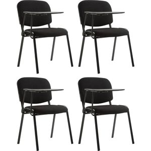 CLP Ken Set van 4 stoelen - Met klaptafel - Stof zwart