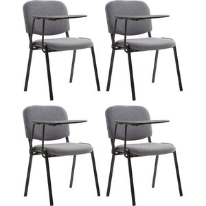 CLP Ken Set van 4 stoelen - Met klaptafel - Stof grijs