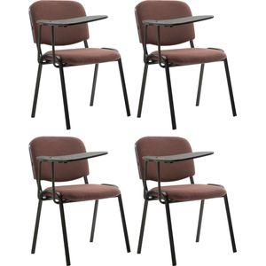 CLP Ken Set van 4 stoelen - Met klaptafel - Stof bruin