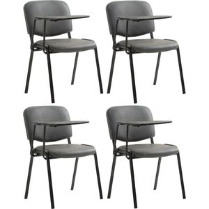 CLP Ken Set van 4 stoelen - met klaptafel - Kunstleer grijs