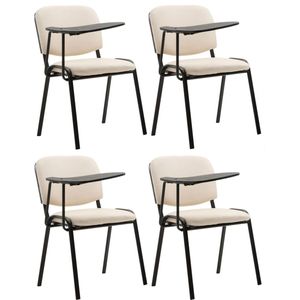 CLP Ken Set van 4 stoelen - met klaptafel - Kunstleer creme