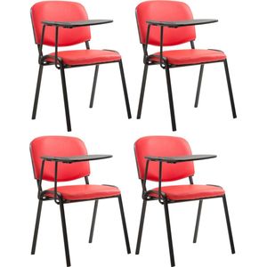 CLP Ken Set van 4 stoelen - met klaptafel - Kunstleer rood