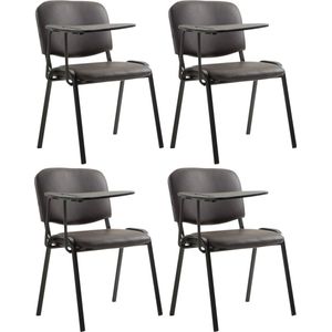CLP Ken Set van 4 stoelen - met klaptafel - Kunstleer bruin