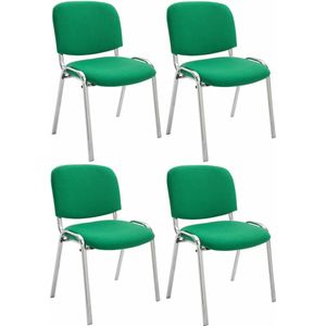 CLP Ken Set van 4 stoelen - Chroom - Stof groen
