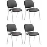CLP Set van 4 stoelen Ken Chroom Kunstleer bruin - 318899
