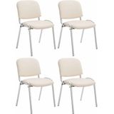 CLP Set van 4 stoelen Ken Chroom Kunstleer creme - 318900