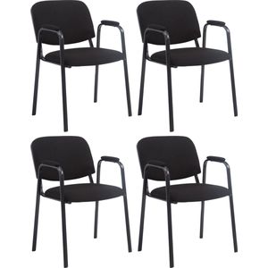 CLP Set van 4 Bezoekersstoelen Ken Pro Stof zwart - 319086