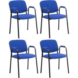 CLP Set van 4 Bezoekersstoelen Ken Pro Stof blauw - 319087