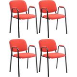 CLP Set van 4 Bezoekersstoelen Ken Pro Stof rood - 319088