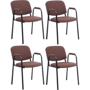 CLP Ken Pro Set van 4 Bezoekersstoelen - Stof bruin