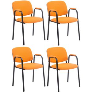 CLP Set van 4 Bezoekersstoelen Ken Pro Stof oranje - 319092