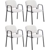 CLP Set van 4 Bezoekersstoelen Ken Pro Kunstleer wit - 319165