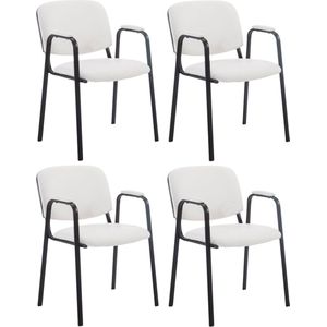 CLP Ken Pro Set van 4 Bezoekersstoelen - Kunstleer wit