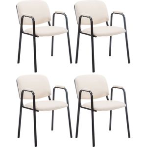 CLP Set van 4 Bezoekersstoelen Ken Pro Kunstleer creme - 319169
