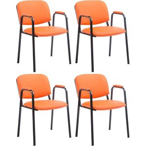 CLP Set van 4 Bezoekersstoelen Ken Pro Kunstleer oranje - 319171