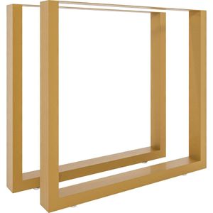 CLP Velden 2x Tafelpoten - Metaal - Vierkant - goud 80 cm