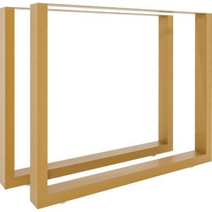 CLP Velden 2x Tafelpoten - Metaal - Vierkant - goud 90 cm