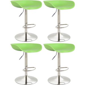 4er Set Barhocker Anaheim Kunststoff grün chrom