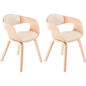 CLP Kingston Set van 2 Stoelen - Kunstleer - natura/creme