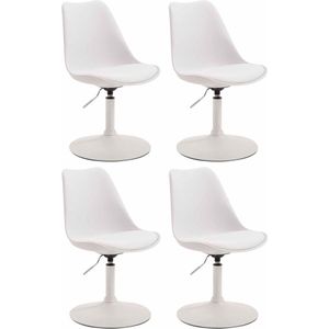 CLP Maverick Set van 4 Eetkamerstoelen - Kunststof wit wit