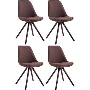 CLP Toulouse Set van 4 stoelen - Rond - Stof bruin cappuccino