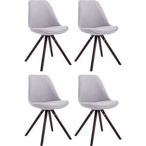 CLP Toulouse Set van 4 stoelen - Rond - Stof grijs cappuccino