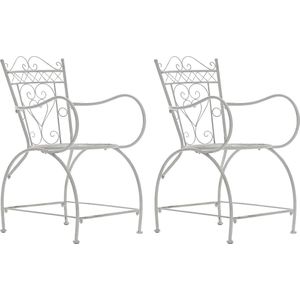 CLP Sheela Set van 2 Tuinstoelen antiek/wit