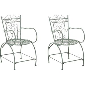 CLP Sheela Set van 2 Tuinstoelen antiek/groen