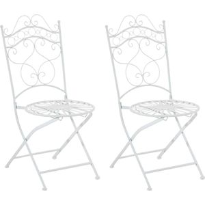 CLP Indra Set van 2 Klapstoelen - Vouwstoel - Buiten - wit