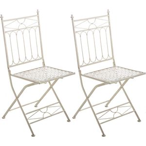 CLP Set van 2 Klapstoelen Asina antiek/creme - 320824