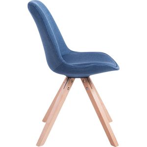 CLP Set van 4 eetkamerstoelen Toulouse stof vierkant blauw - 320912