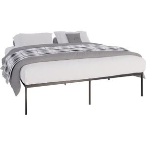 CLP Fargo Metalen bed - Bedframe - zwart 200x180x42 cm