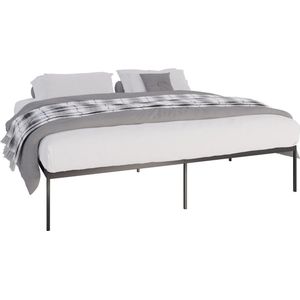 CLP Fargo Metalen bed - Bedframe - zwart 200x200x42 cm